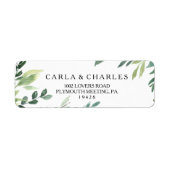 Moderne groen foliage Return Address Label (Voorkant)