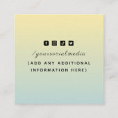 Moderne Groen Geel Gradient Ombre QR Code Minimal Vierkante Visitekaartje (Achterkant)