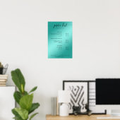 Moderne groen-gloeiende (nabootsing) prijslijstpos poster (Thuiskantoor)