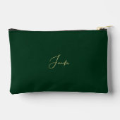 Moderne Groen Goud Monogrammed Reizen Cosmetische  Etui (Achterkant)