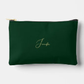 Moderne Groen Goud Monogrammed Reizen Cosmetische  Etui (Voorkant)