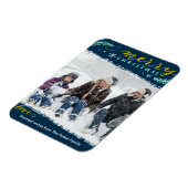 Moderne Groen Goud Script Eenvoudige fotovakantie Magneet (Linkerzijde)