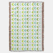 Moderne Groen, Munt, Aqua, Wit Geometrisch Patroon Deken (Voorkant Verticaal)