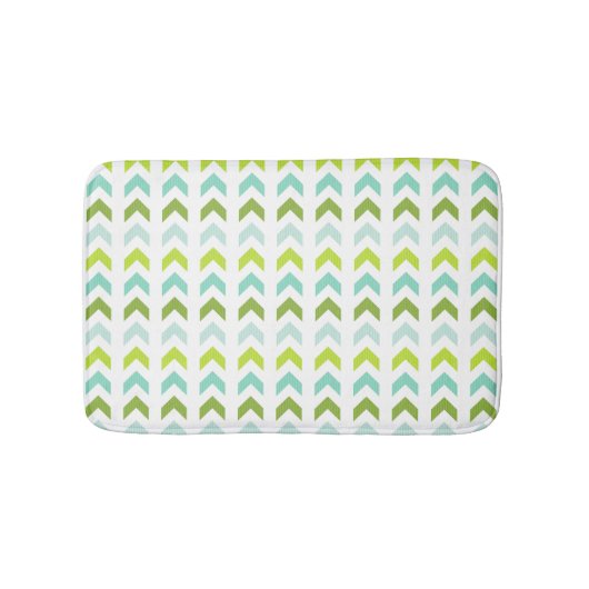 Moderne Groen, Munt, Aqua, Witte Geometrisch Badmat (Voorkant)