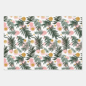 Moderne Groen Roze Gouden Kerstboom Branches Inpakpapier Vel (Voorkant 2)