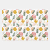 Moderne Groen Roze Gouden Kerstboom Branches Inpakpapier Vel (Voorkant 2)