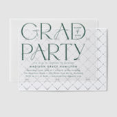 Moderne Groen Typografie Afstudeerfeest Vellum Uitnodigingen (Offset (Uitnodiging))