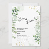 Moderne groen typografie bruiloft uitnodiging (Voorkant)