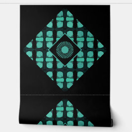 Moderne Groen Zwart Geometrische Vormen Behang