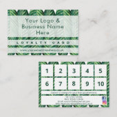 Moderne groenbladerblaasontwerp Loyalty-Kaart Visitekaartje (Voorkant / Achterkant)
