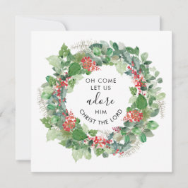 Moderne groenblijvende Kerst Religieus  Feestdagenkaart