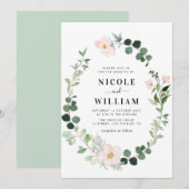 moderne groenbruine brutale bruiloft kaart (Voorkant / Achterkant)