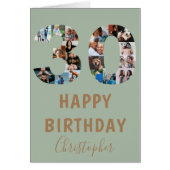 Moderne Groene 30e Gelukkige Verjaardag Fotocollag (Voorkant)