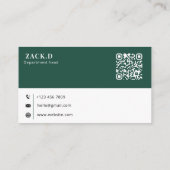 Moderne Groene 3D Logo QR Code Zakelijke Visitekaa Visitekaartje (Achterkant)