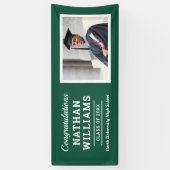 Moderne Groene Aangepaste Afstudeerfoto Spandoek (Verticaal)