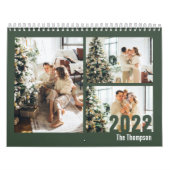 Moderne groene aangepaste Creëer uw eigen fotokale Kalender (Hoes)