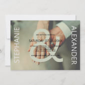 Moderne, groene, aangepaste foto ampersand bruilof kaart (Voorkant)