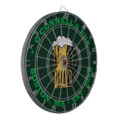 Moderne groene aangepaste foto logo naam datumbalk dartbord (Voorkant Links)