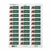 Moderne groene aangepaste kerst foto adres etiket (Full Sheet)