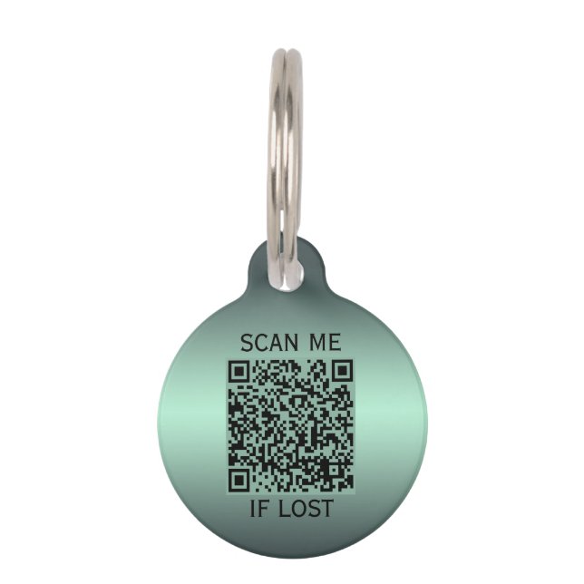 Moderne groene aangepaste QR-code aangepaste huisd Huisdierpenning (Voorkant)