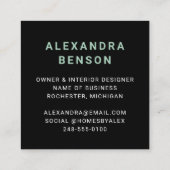 Moderne, groene aangepaste zakelijke Logo Vierkante Visitekaartje (Achterkant)