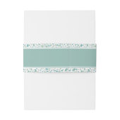 Moderne groene Abstracte bloemenbruiloft aan zee Uitnodigingen Wikkel (Achterkant Voorbeeld)