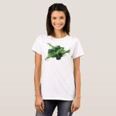 Moderne groene abstracte kubussen grafisch ontwerp t-shirt (Voorkant volledig)