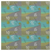 Moderne, groene Abstracte mid-century Stof (Swatch)