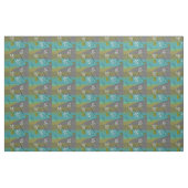 Moderne, groene Abstracte mid-century Stof (Fat Quarter)