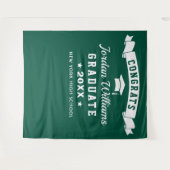 Moderne groene afstudeerfeest foto achtergrond wandkleed (Voorkant (horizontaal))