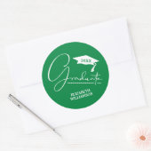 Moderne Groene Afstudeerfeest Ronde Sticker (Envelop)