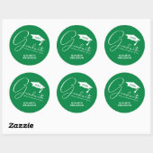 Moderne Groene Afstudeerfeest Ronde Sticker (Vel)