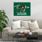 Moderne groene afstudeerkap vorm fotocollage poster