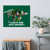 Moderne groene afstudeerkap vorm fotocollage poster