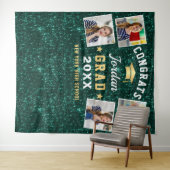 Moderne Groene Afstuderen 4 Fotohokje Achtergrond Wandkleed (In Situ (horizontaal))