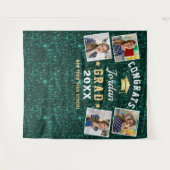 Moderne Groene Afstuderen 4 Fotohokje Achtergrond Wandkleed (Voorkant (horizontaal))