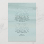 Moderne Groene Aquarel Elegante Trouwdag Menu (Achterkant)