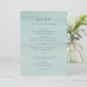 Moderne Groene Aquarel Elegante Trouwdag Menu