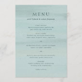 Moderne Groene Aquarel Elegante Trouwdag Menu (Voorkant)
