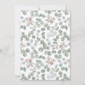 Moderne groene aquarel Eucalyptus bruiloft Kaart (Achterkant)