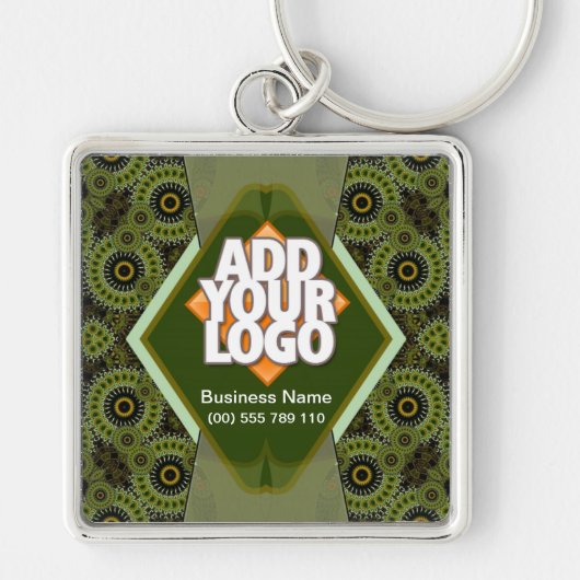Moderne Groene Artistieke Sleutelhanger (Voorkant)
