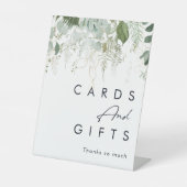 Moderne groene baby shower kaarten en cadeaus reclamebord met voetstuk (Voorkant)