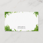 Moderne groene bamboe verlaat massagetherapie visitekaartje (Achterkant)