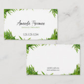 Moderne groene bamboe verlaat massagetherapie visitekaartje (Voorkant / Achterkant)