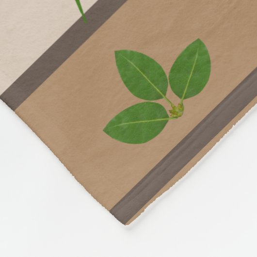 Moderne Groene Bay-bladeren op beige Fleece Deken (Hoek)