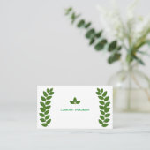 Moderne Groene Bay Bladeren op wit Visitekaartje (Staand voorkant)