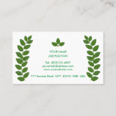 Moderne Groene Bay Bladeren op wit Visitekaartje (Achterkant)
