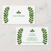 Moderne Groene Bay Bladeren op wit Visitekaartje (Voorkant / Achterkant)