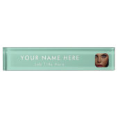 Moderne groene bedrijfsfoto Professional Executive Naambordje (Voorkant)