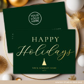 Moderne groene bedrijfskorting Kerstdag Goud Folie Feestdagenkaart